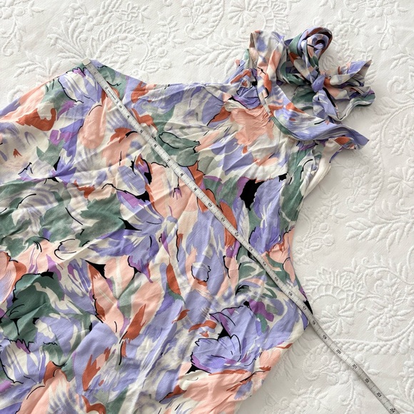 NWOT Lulus Tied Back To You Lavender Multi Floral Print Mini Shift Dress Small - Picture 5 of 5